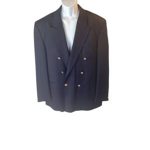 J.G Chapppel‎ LTD. Mens Jacket Sports Coat Navy 48R 100% Wool Made in England